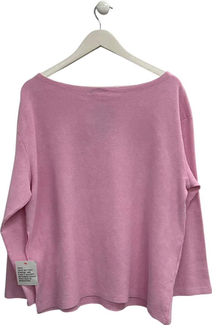 ASOS Pink  Waffle Wide Neck Pull Over UK S