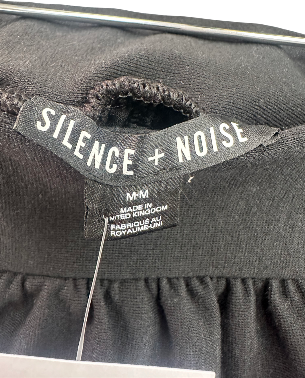 Silence + Noise Black Delaney Bubble Mini Skirt UK M
