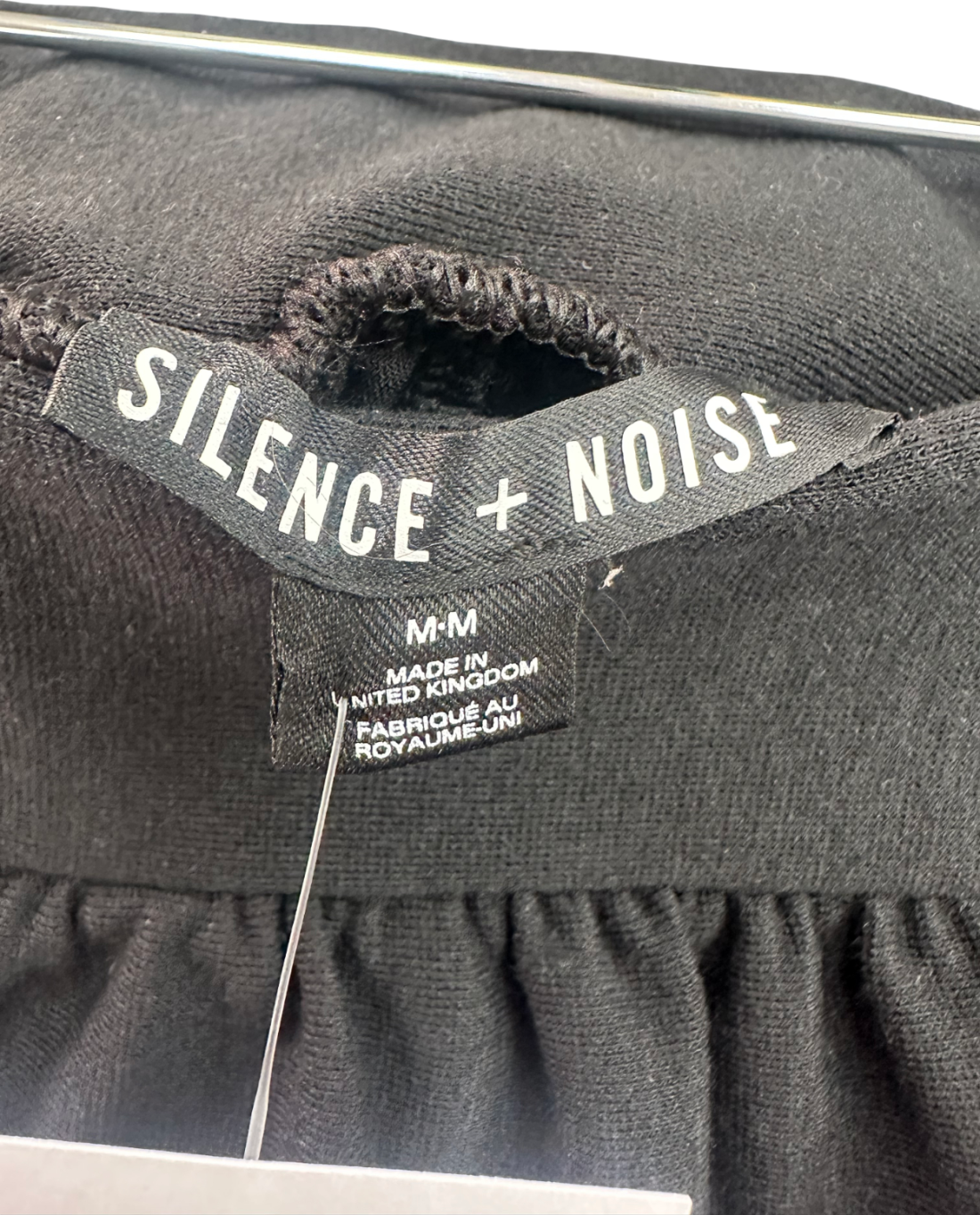Silence + Noise Black Delaney Bubble Mini Skirt UK M