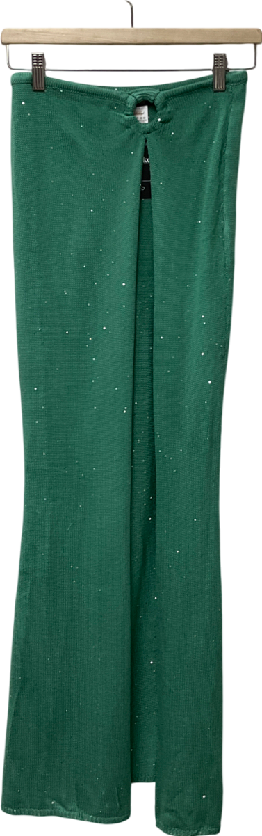 Mars the Label Blue Turquoise Sequin Crochet Skirt UK S