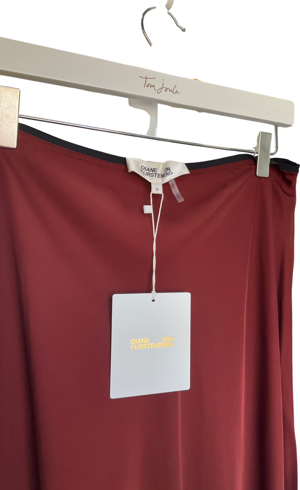 Diane von Furstenberg Brown Malik Satin Midi Slip Skirt UK M