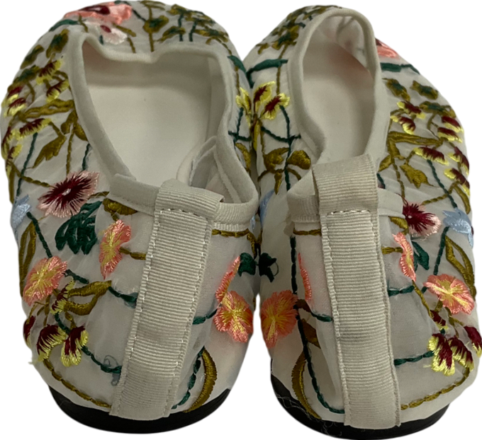 ZARA White Floral Ballerinas UK 5 EU 38 👠