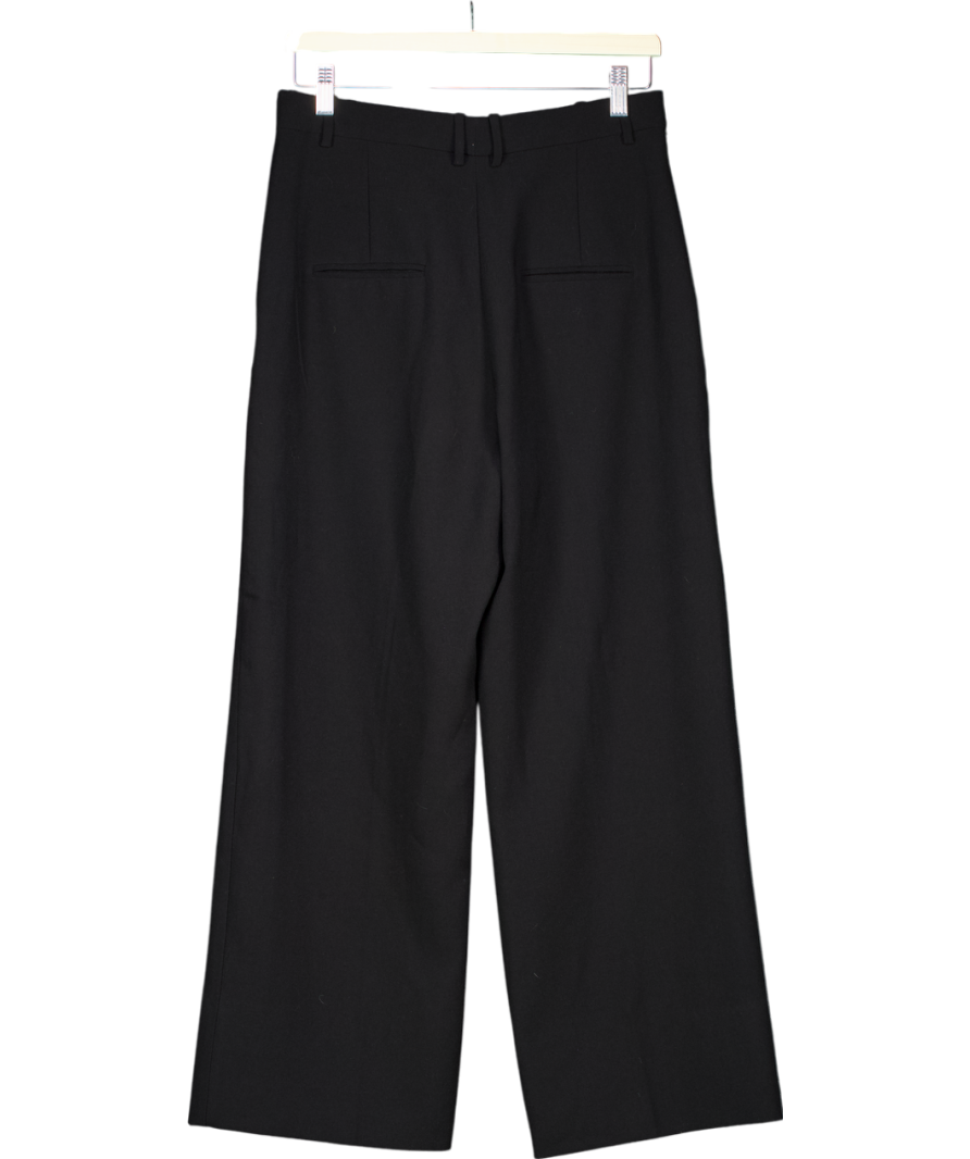ZARA Black Darted Wide Leg Trousers UK S