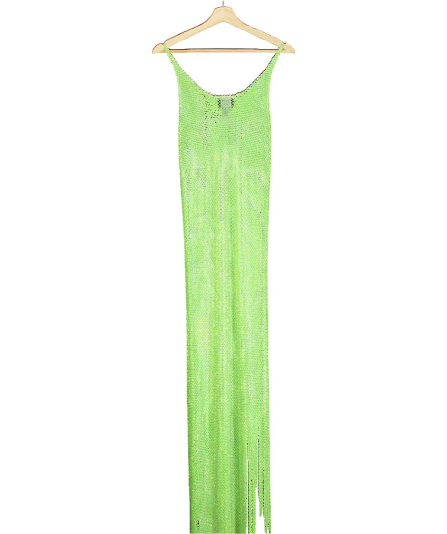 Santa Brands Green Rhinestone-embellished Mesh Long Dress One Size