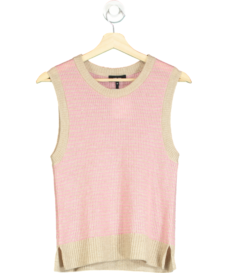 ME+EM Pink Merino Cashmere Silk Lace Stitch Vest UK XS