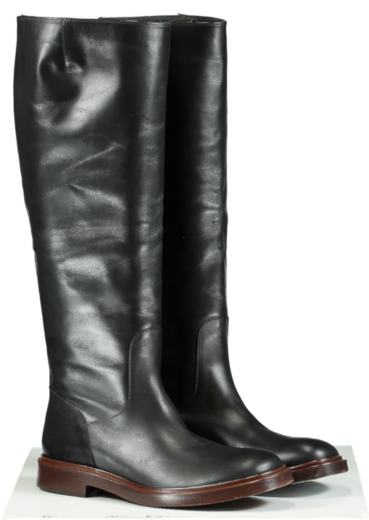 TODS Black Leather Knee Boots UK 6 EU 39 👠