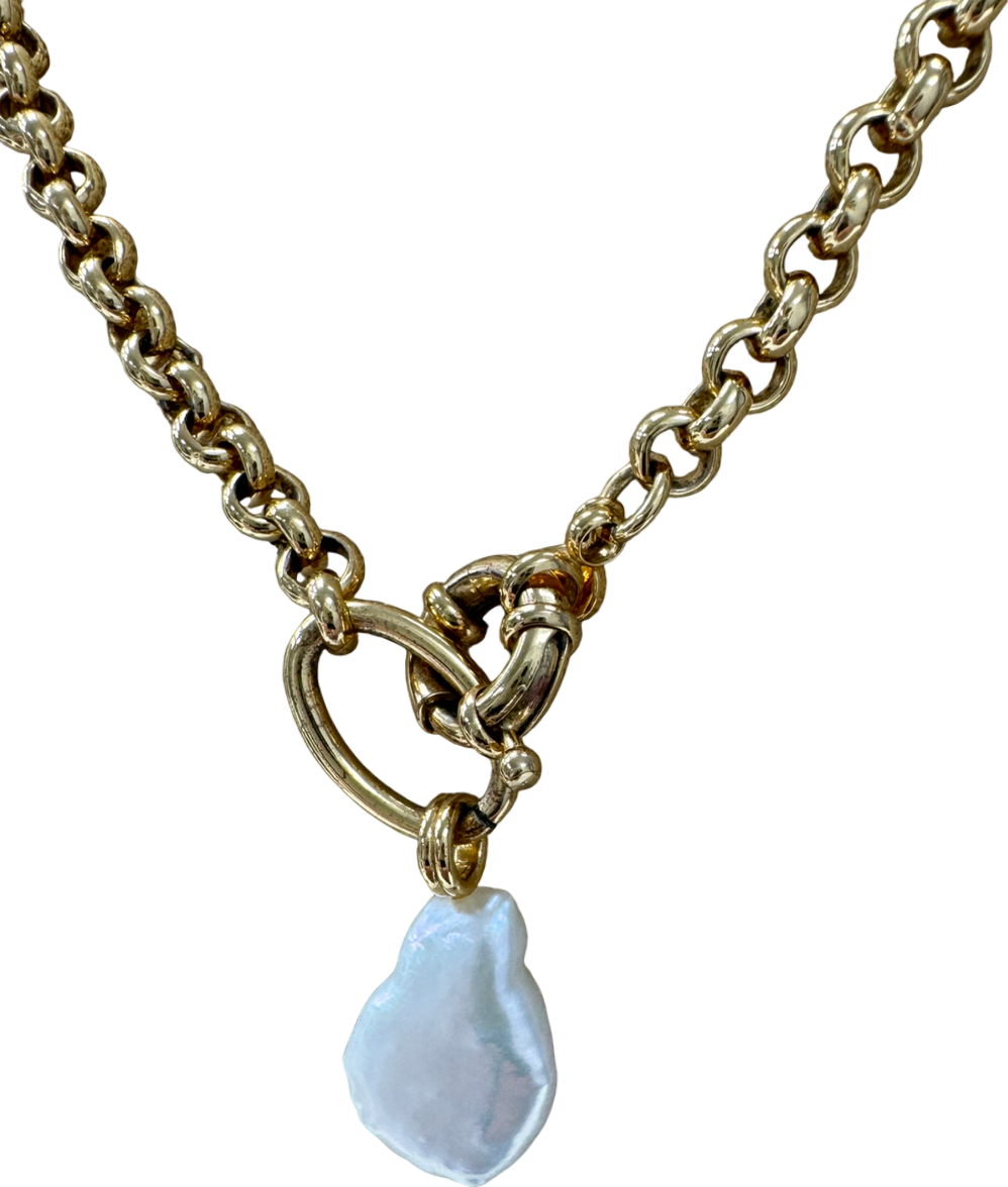 Monica Vinader Gold Large Baroque Pearl Chunky Necklace One Size