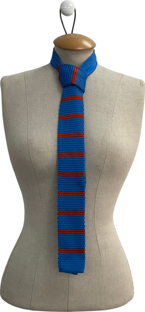 Beau Blue Square Cut Knitted Tie One Size