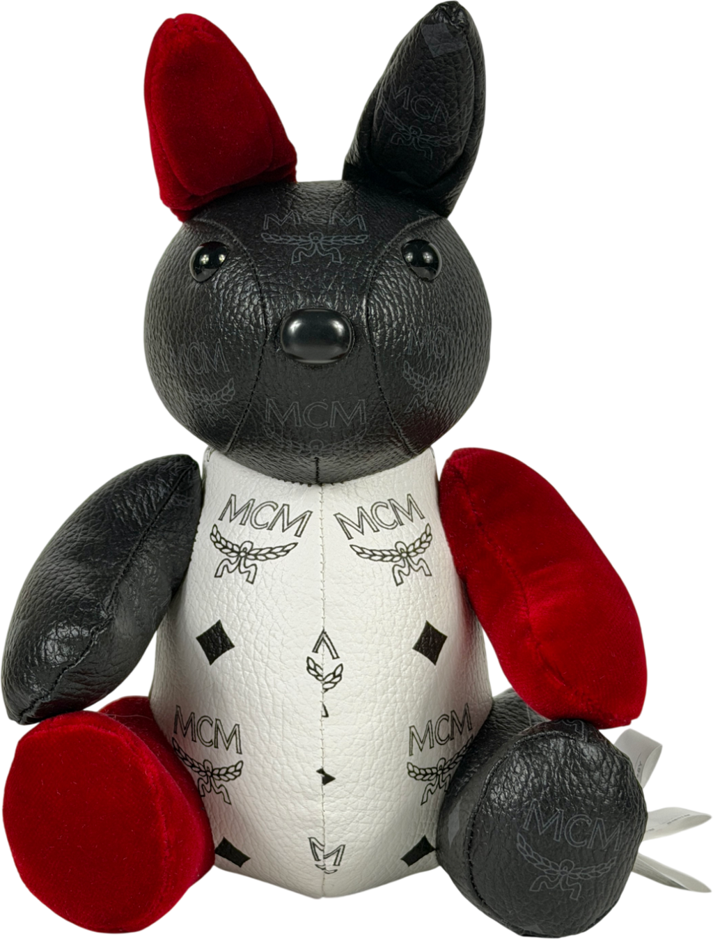 MCM Black Leather Rabbit Doll One Size