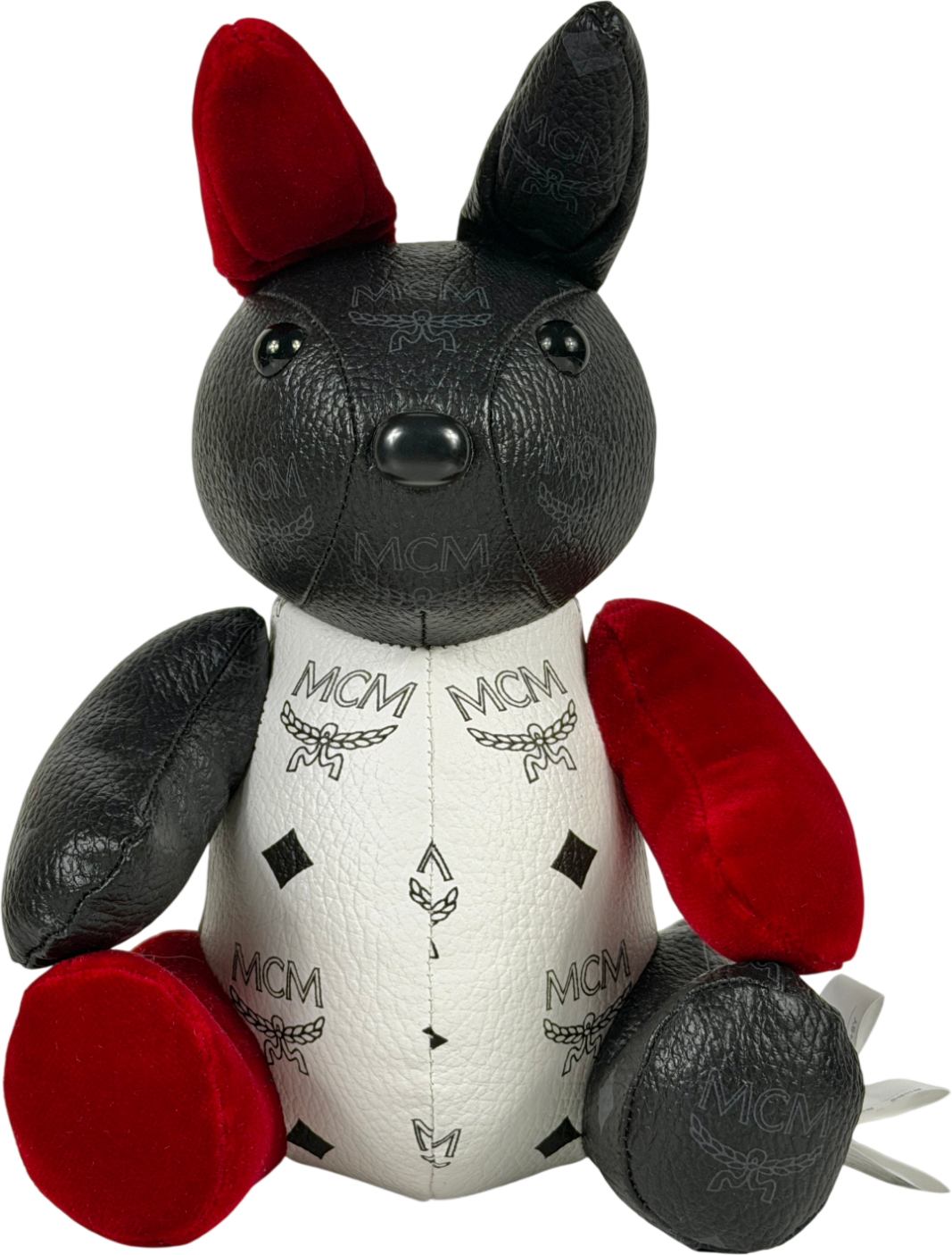 MCM Black Leather Rabbit Doll One Size