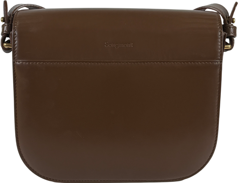 SONGMONT Brown Leather Medium Reset Tofu Bag