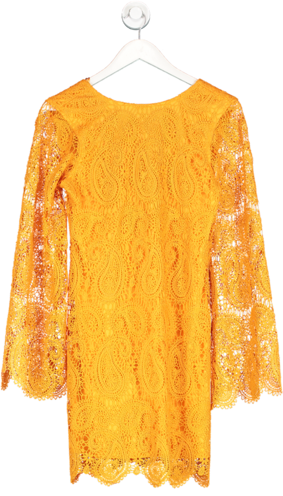 River Island Orange Paisley Lace Artisan Dress UK 10