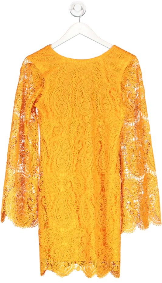 River Island Orange Paisley Lace Artisan Dress UK 10