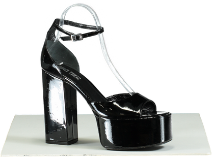 Paris Texas Black Patent Tatiana Platform Sandal UK 4 EU 37