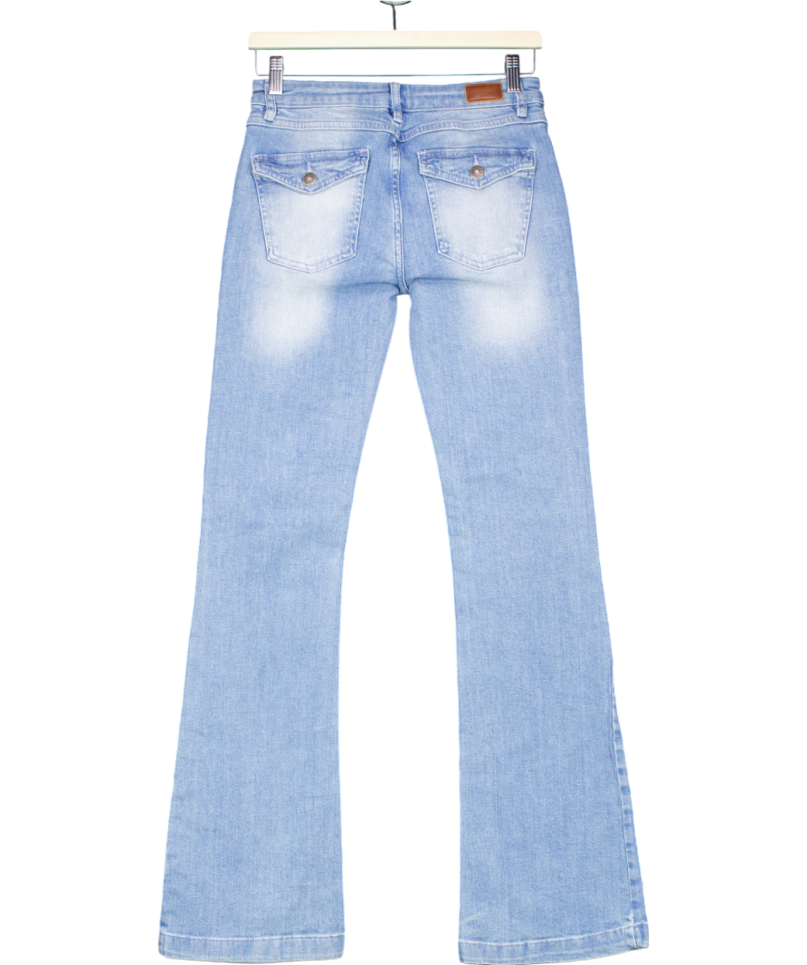 Subdued Blue Low Waist Flared Jeans UK 10