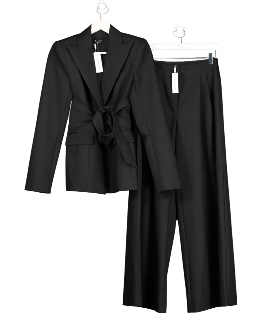 NA-KD Black Belted Blazer And Wide Leg High Waist Suit Pants UK XS