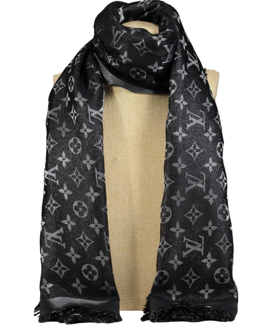 Louis Vuitton Black M75123 Monogram Shine Shawl