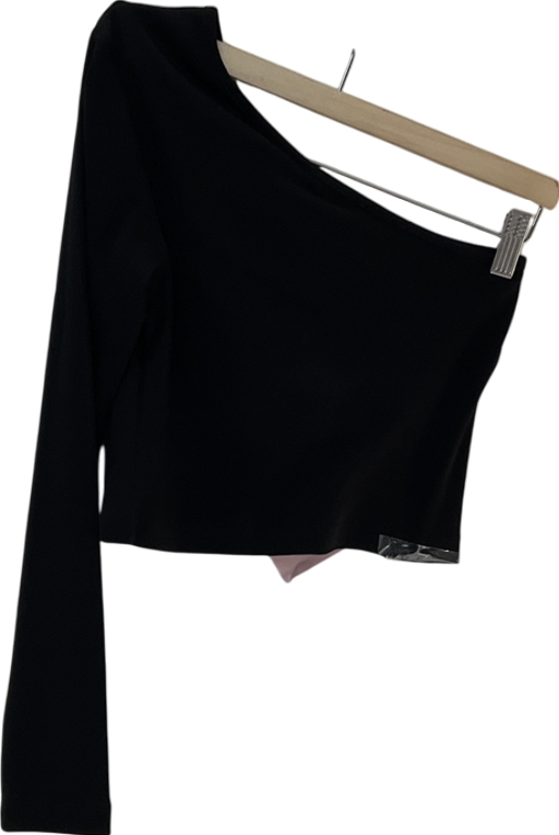 New Girl Order Black One Shoulder Famous Top UK 10