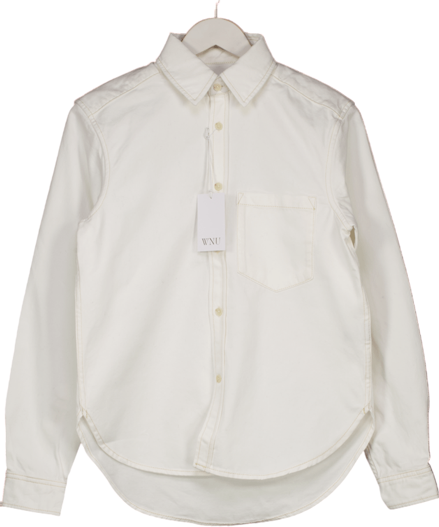 With Nothing Underneath WNU Classic White Oversize Shirt UK 8