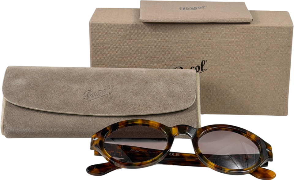 PERSOL Brown Polarised Po3378s - Loris With Havana Sunglasses In Box & Case