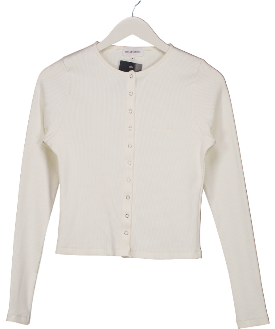 six stories Cream Ribbed Cardigan UK M