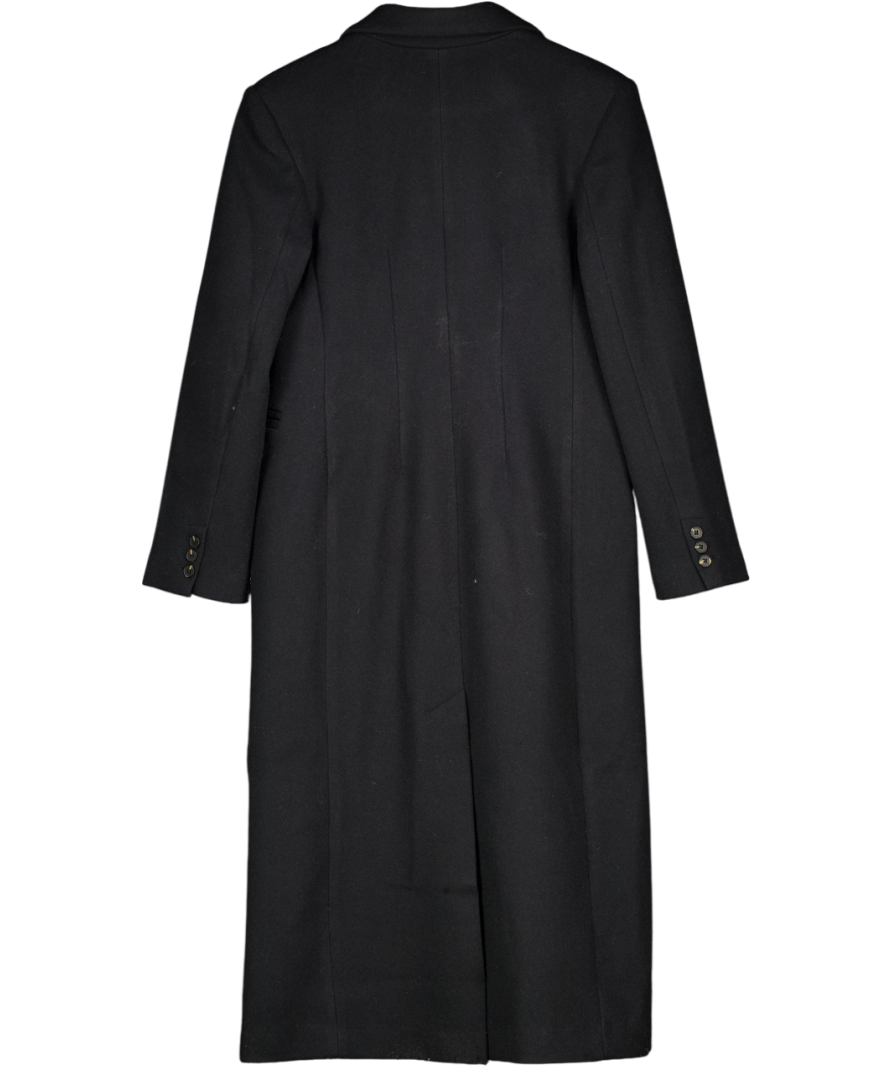 ASOS Design Black Wool Look Long Coat UK 10