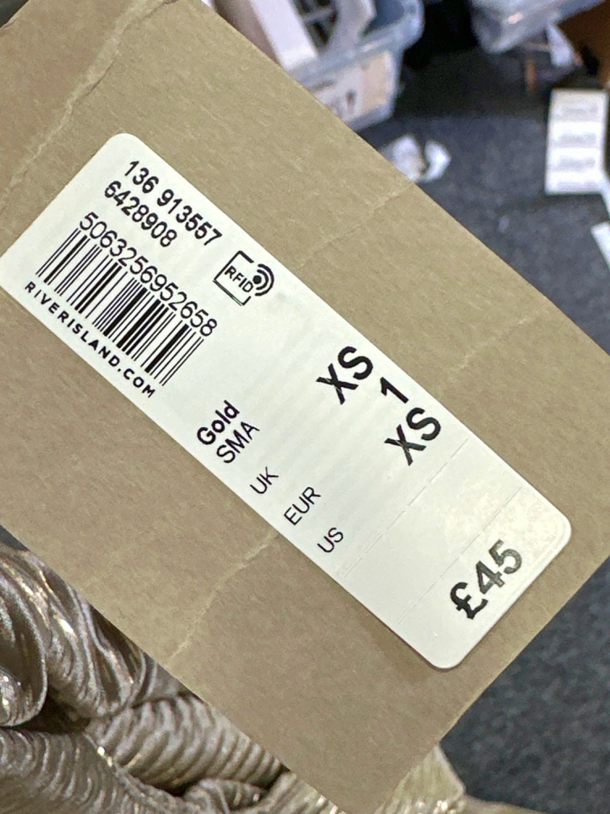 River Island Gold One Shoulder Jumpsuit XS