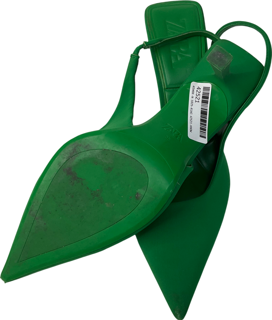 ZARA Green Slingback Heels UK 5 EU 38 👠