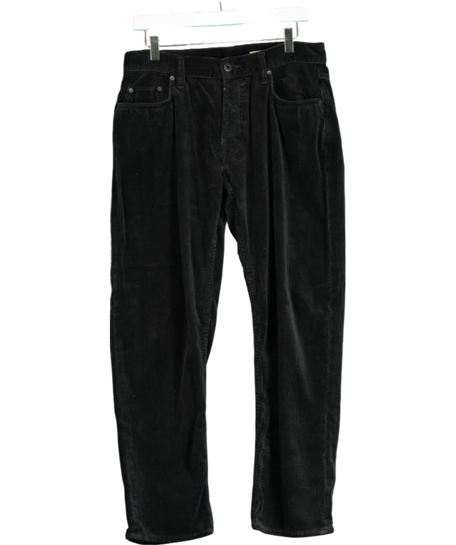 AllSaints Black Dean Corduroy Cropped Slim Jeans W30