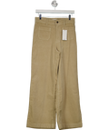 MANGO Beige Sienna Flared Cropped Corduroy Jeans UK 8