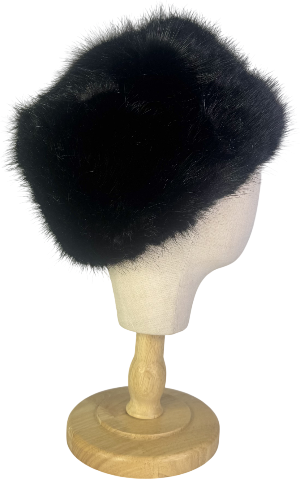Helen Moore Black Faux Fur Winter Pillbox Hat One Size