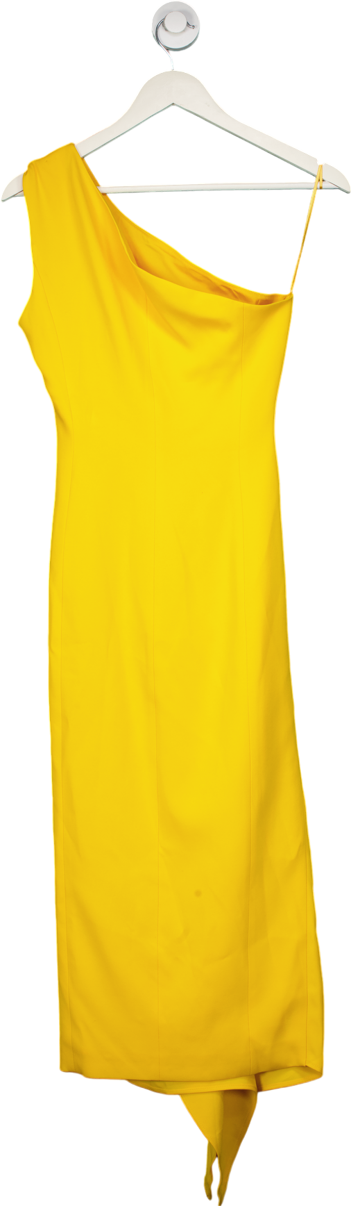 Karen Millen Yellow One-Shoulder Satin Dress UK 6