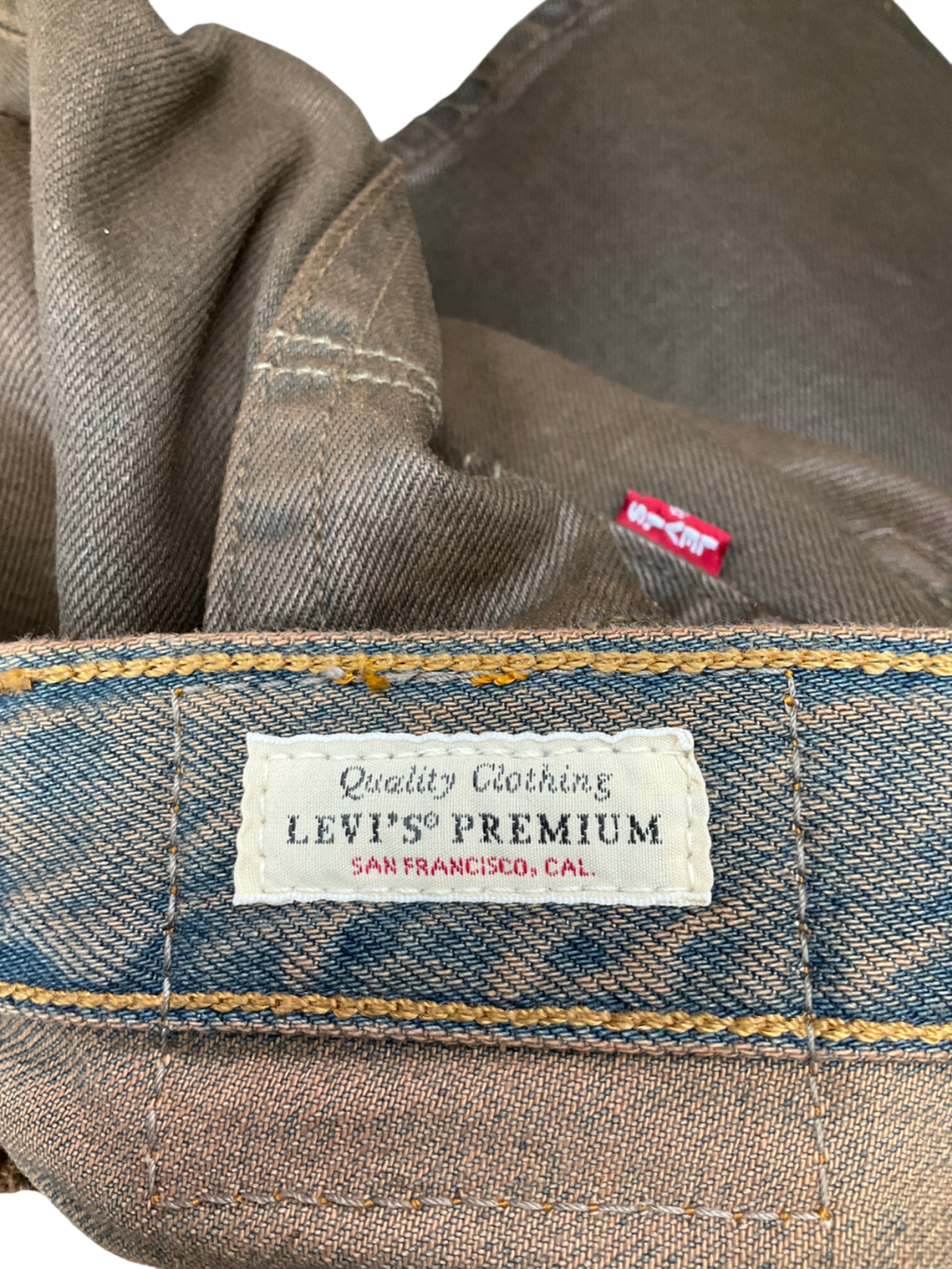 levis Brown Coated Pay Day Skirt W30