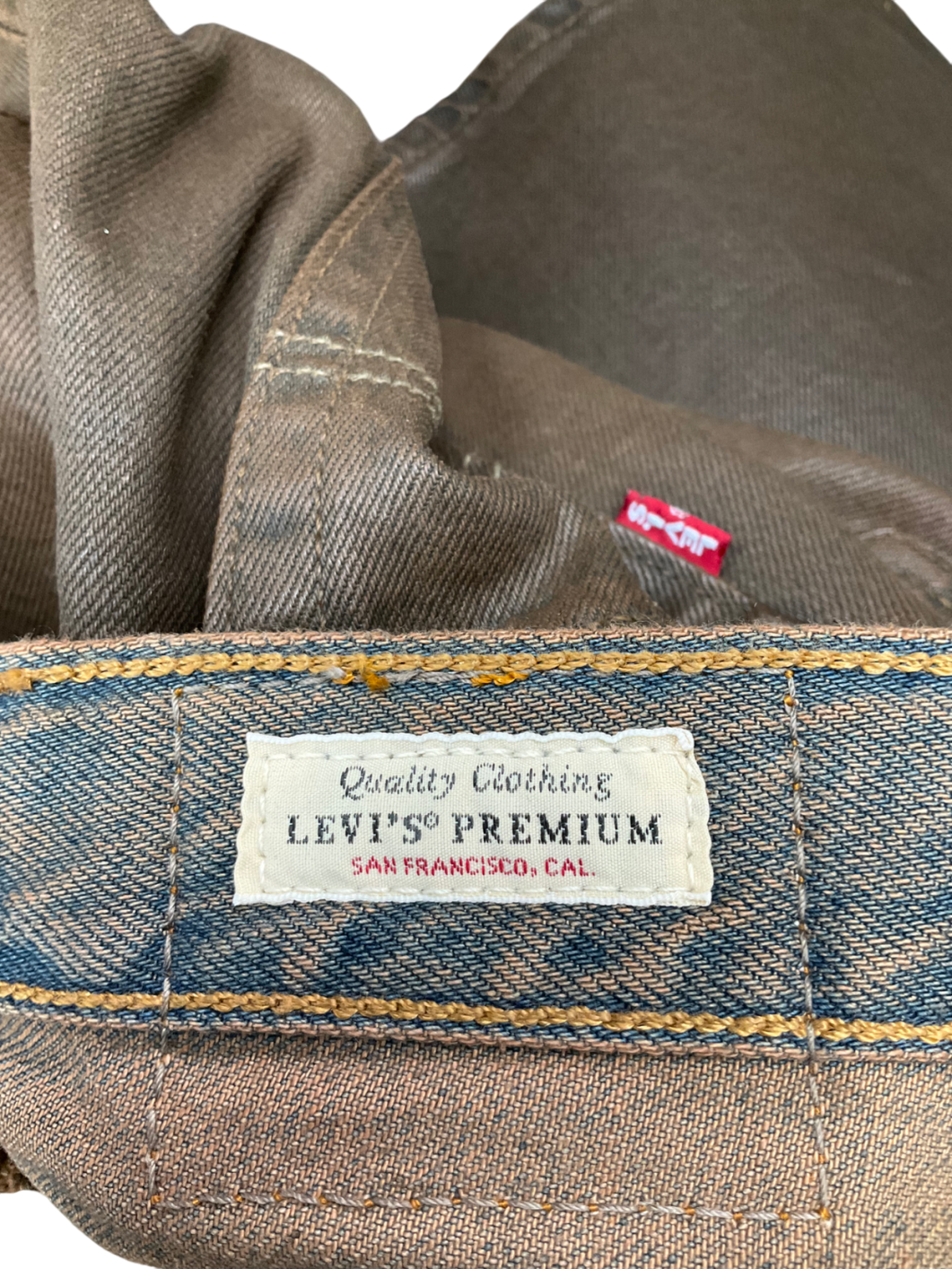 levis Brown Coated Pay Day Skirt W30