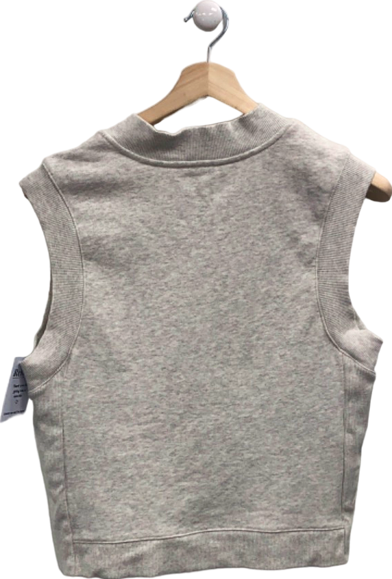 Adanola Grey Sleeveless V-Neck Sweatshirt XS