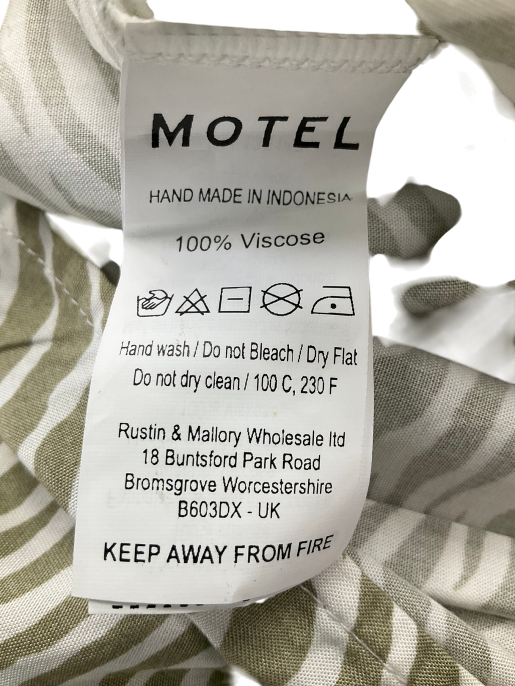 Motelrocks Beige Ruixa Top In Tonal Zebra Print UK S