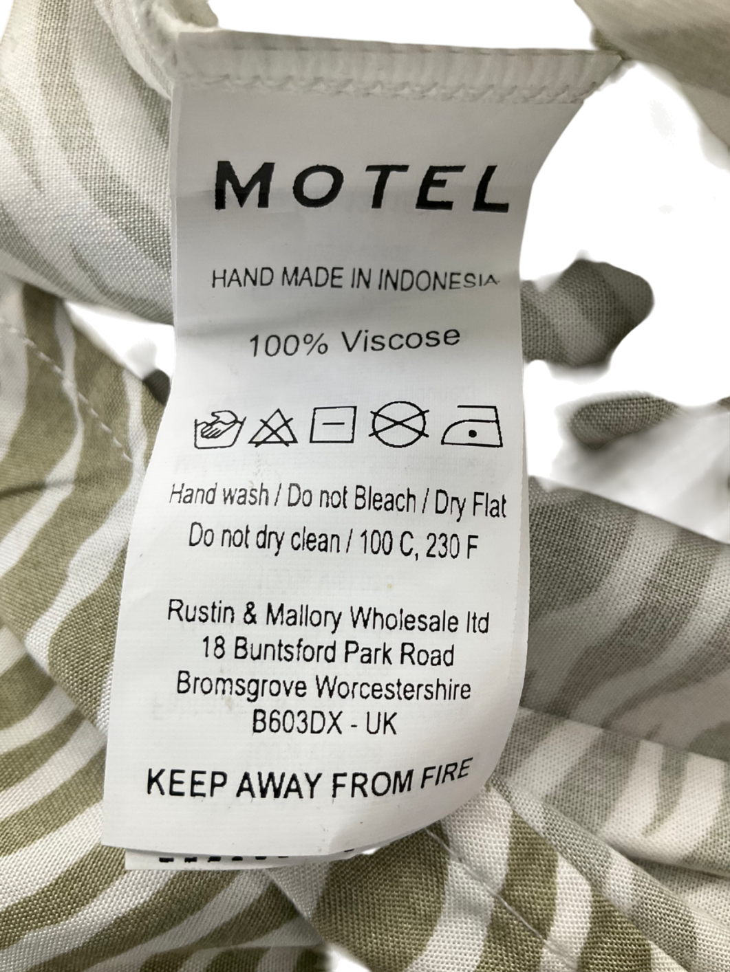 Motelrocks Beige Ruixa Top In Tonal Zebra Print UK S