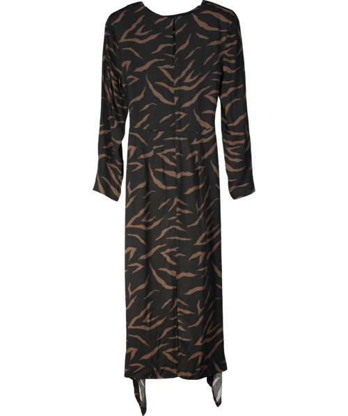 & Other Stories Black Midi Slit Wrap Dress UK 8