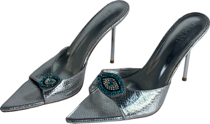 SIMMI Grey Silver Diamante Heels UK 5 EU 38 👠