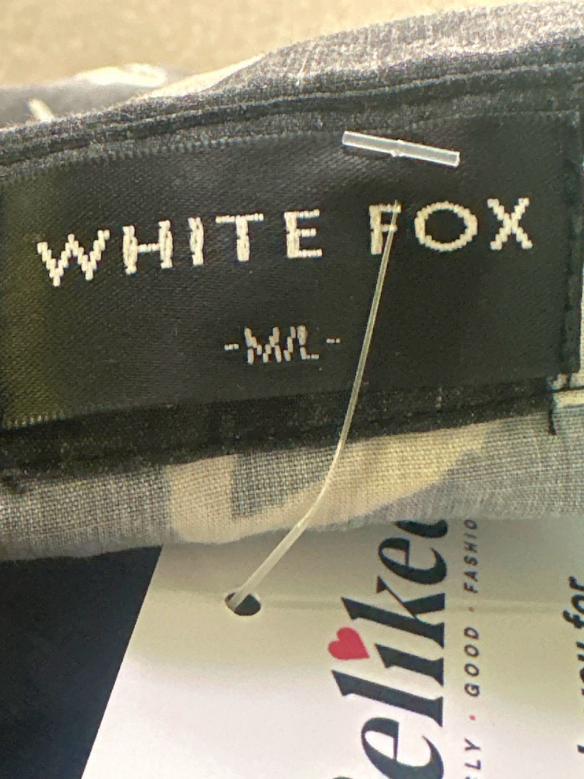 White Fox Black Graphic Print Shirt UK M