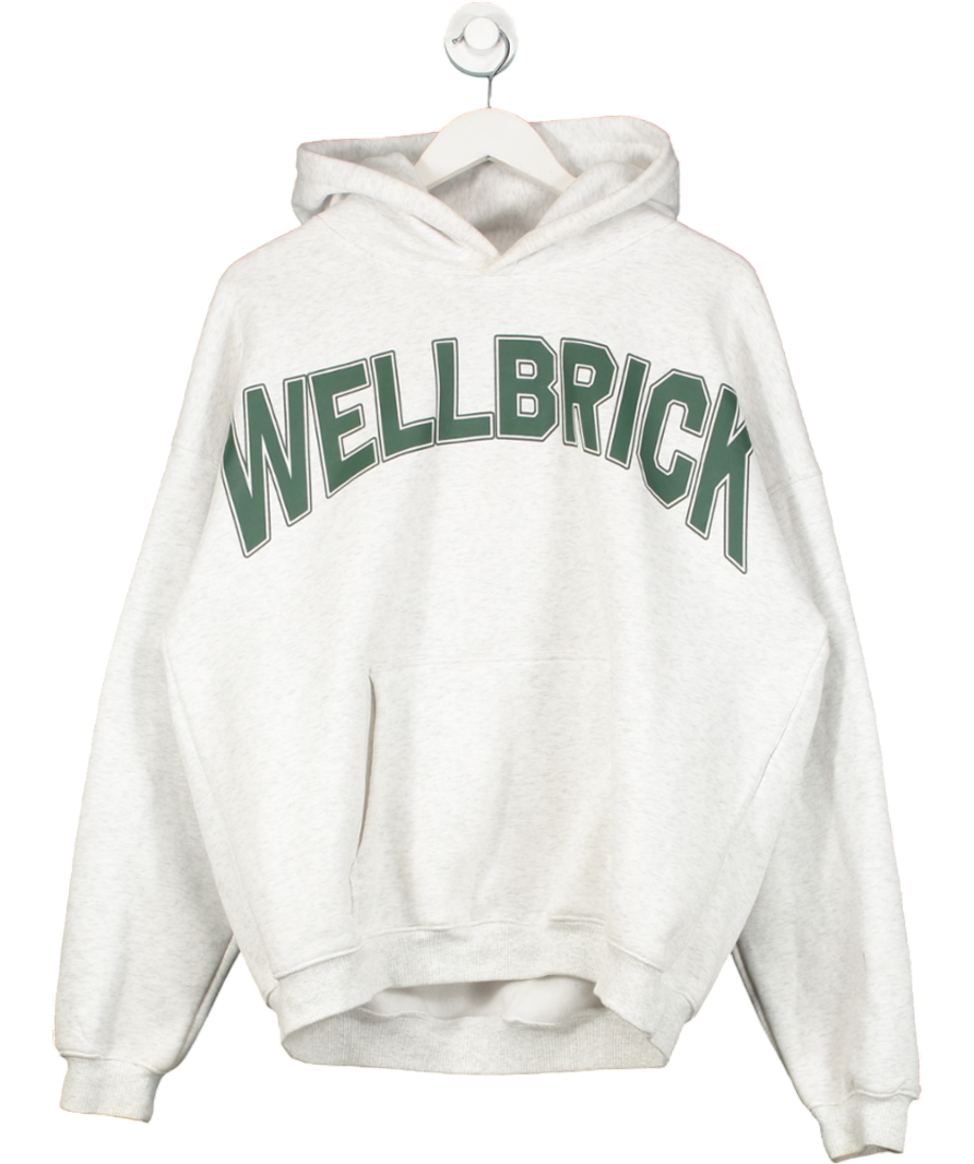 wellbrick Oxy Grey Heavyweight cotton Hoodie UK M
