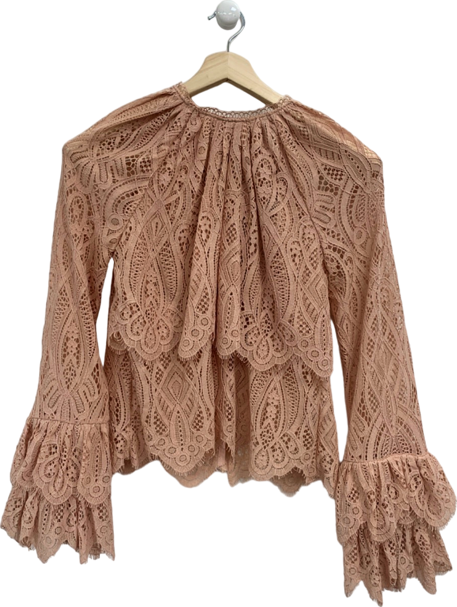 River Island Pink Lace Blouse UK 6