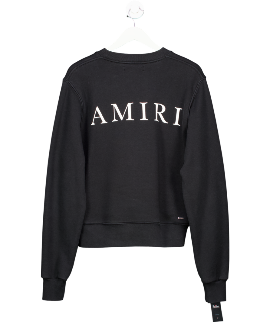 Amiri Script Logo Crew Neck Sweatshirt Black UK XS