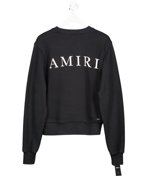 Amiri Script Logo Crew Neck Sweatshirt Black UK XS