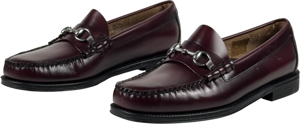 G.H.BASS WEEJUNS Lincoln Horsebit Loafers Wine Red Leather UK 8 EU 42 👞