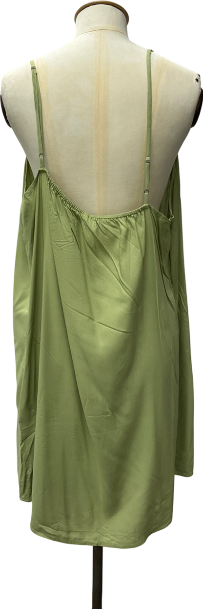 Free People Green V Neck Midi Dress UK M