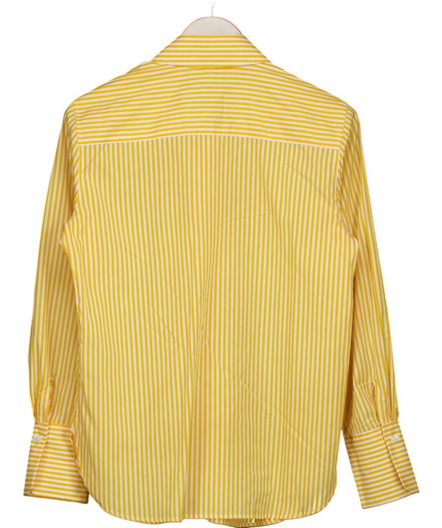 J. MCLAUGHLIN Yellow Sloane Shirt In Stripe UK M