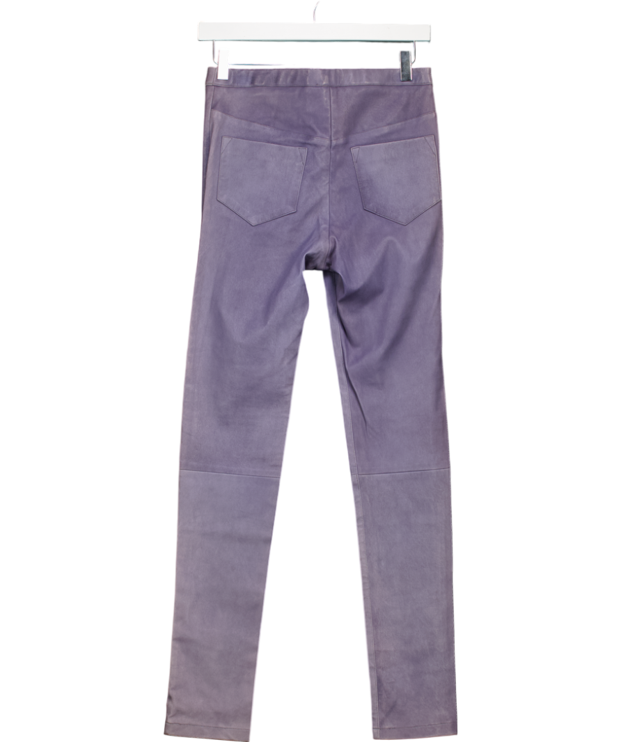 Umit Kutluk Blue Leather Skinny Trousers UK 10