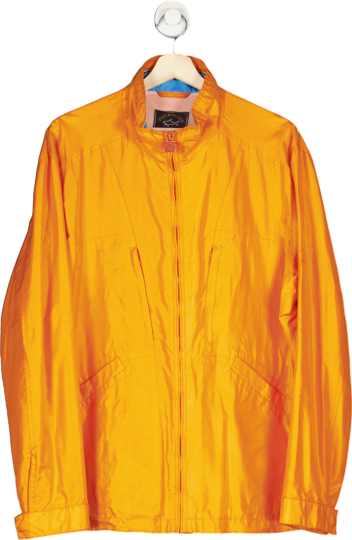 Paul & Shark Orange Nautical Silk Windbreaker Yachting Jacket UK L