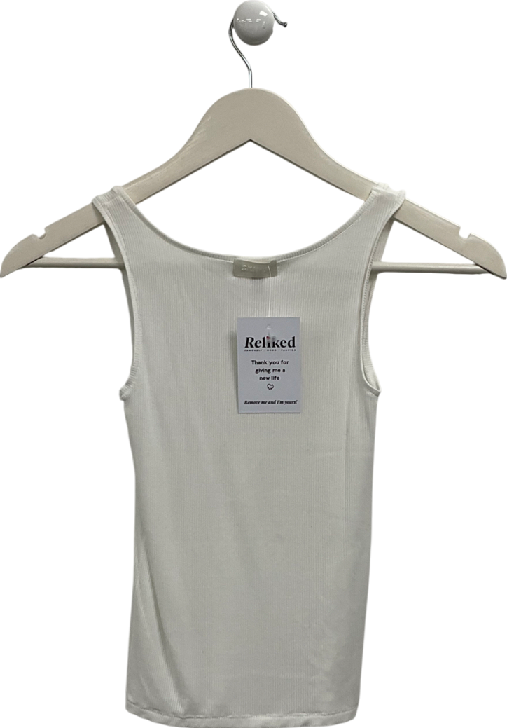 SKIMS White Ribbed Stretch Cotton Tank UK XS